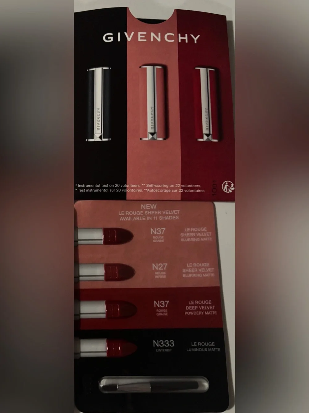 NWT Givenchy Lipstick Palette samples 4-Colors